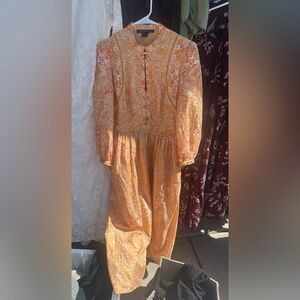 French Connection Orange Bishop Sleeve Sundress